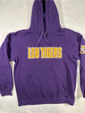 LSU Tigers Pullover Hoodie with Yellow Lettering- Y2K era